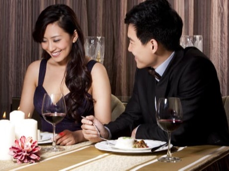 Dining at a high-end restaurant